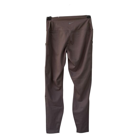 NWT Nike One Women's High-Waist 7/8 Leggings with Pockets Dri-fit Brown Medium - Picture 2 of 3